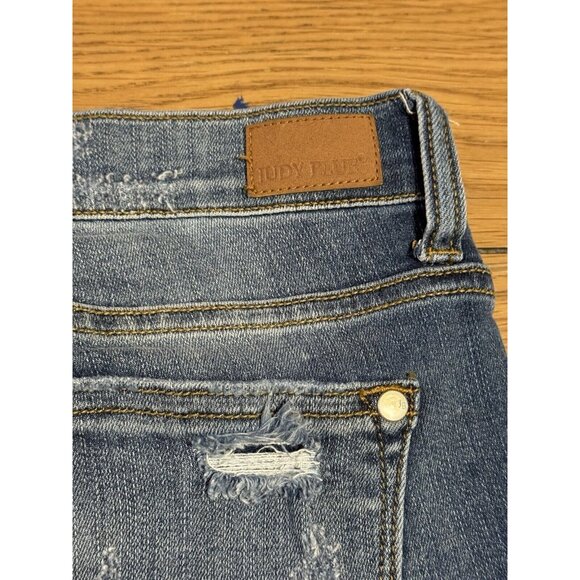 Judy Blue Jeans Womens 7/28‎ Blue Skinny Fit Distressed Stretch Denim Pants City - Picture 12 of 13